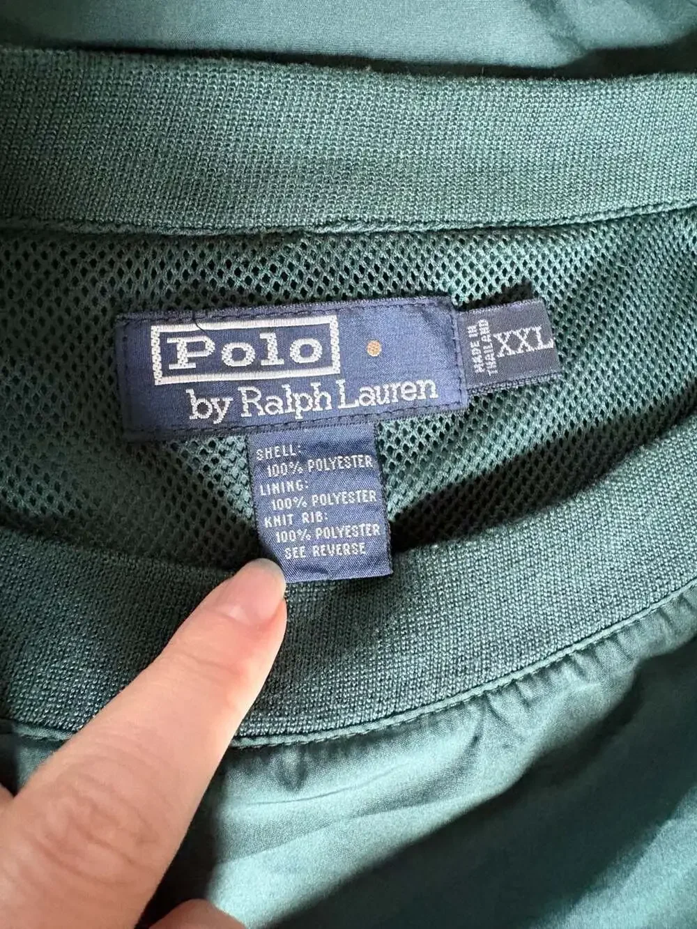 Vintage Polo Ralph Lauren Green Crewneck Pullover Windbreaker Jacket XXL
